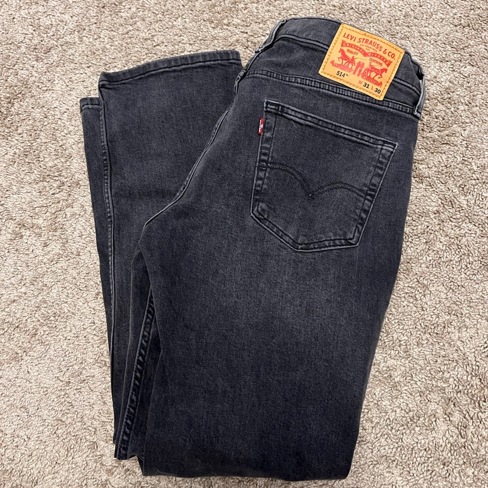 514 Straight Fit Levi Men's Faded Black Jeans 31/30